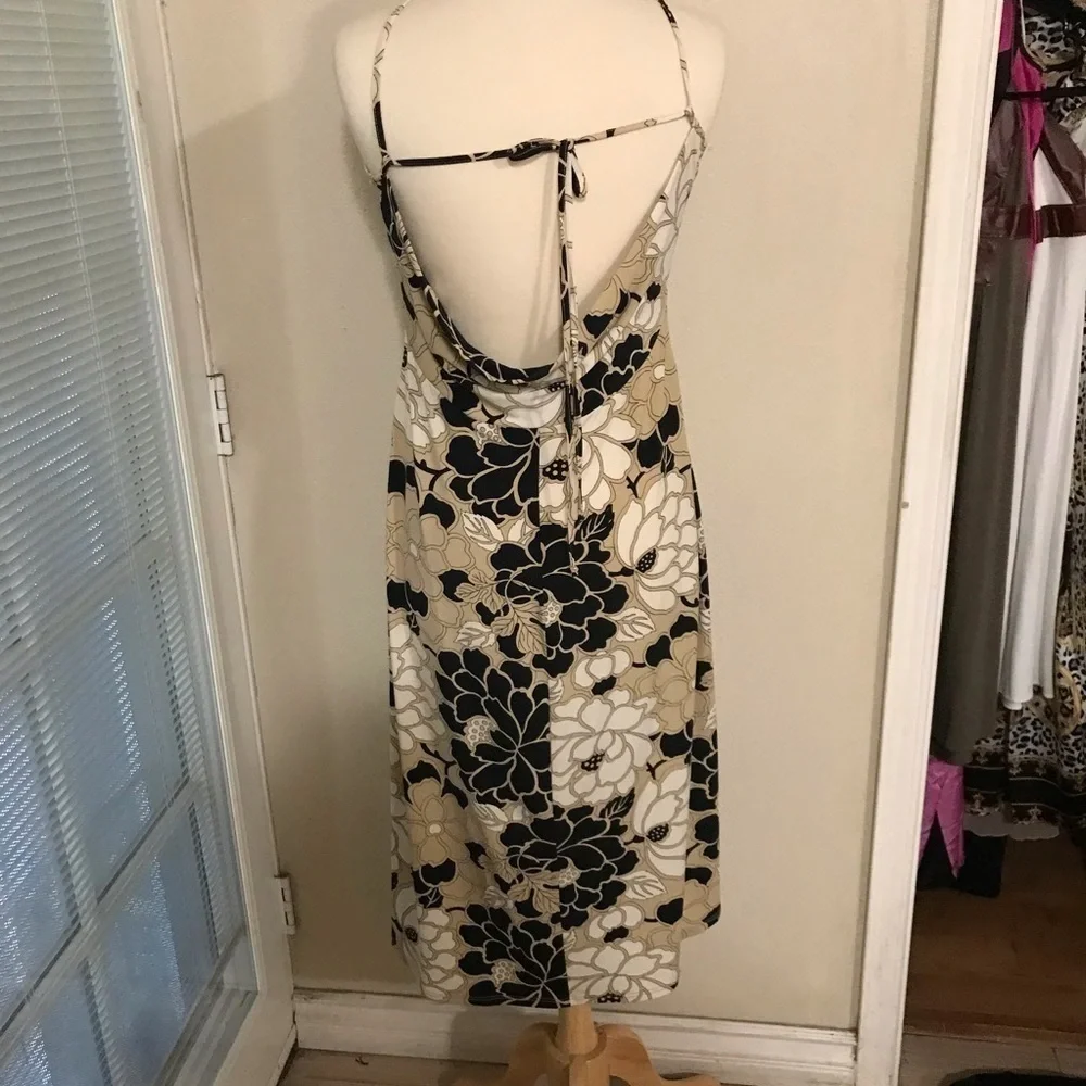 BCBG MAXAZRIA Cross back halter straps summer dress sz L - Picture 5 of 6